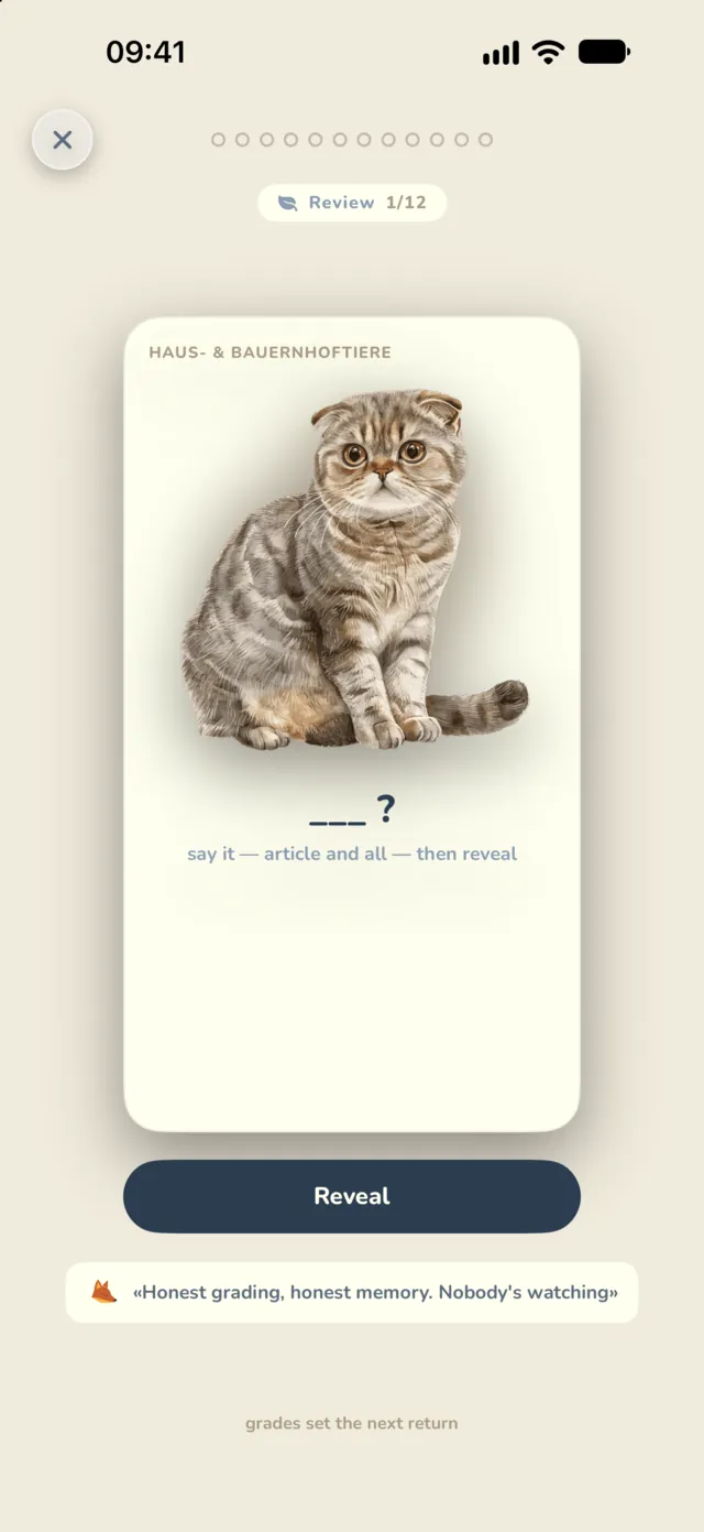 Review: say it, then reveal